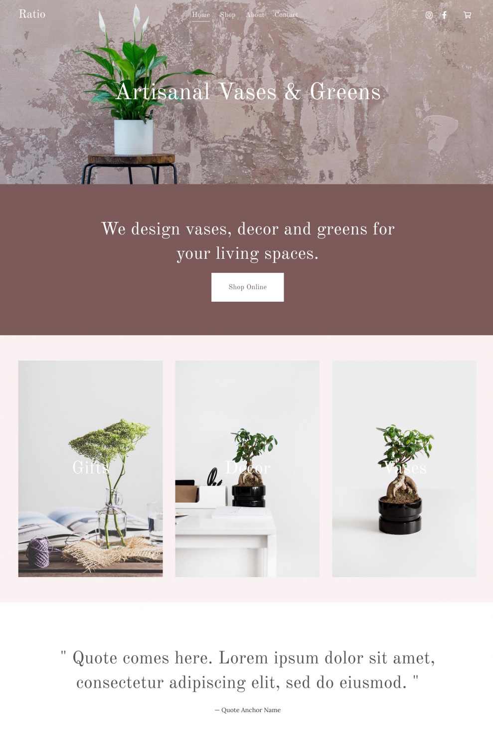 Ratio - Pixpa eCommerce Website Template Ratio - Pixpa eCommerce Website Template
