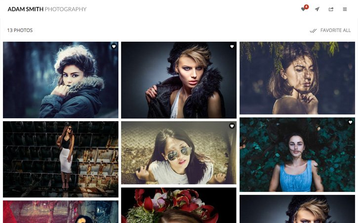 Client Proofing Tool: Create Private Galleries, Work with clients, Mark Favorites and deliver files digitally.